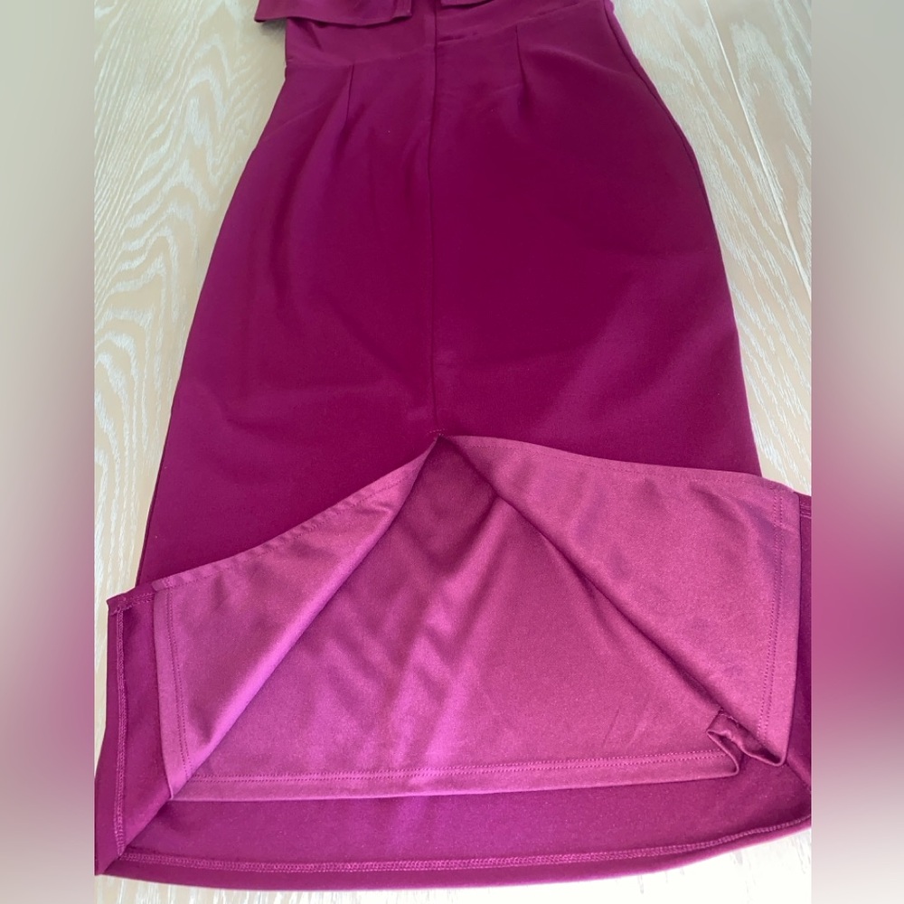 Lulus Magenta My Favorite Night Off-the-shoulder Bodycon Midi Dress - Picture 8 of 11